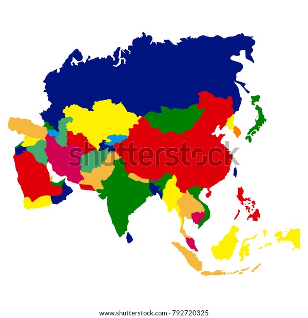 Political Map Asia On White Background Stock Vector Royalty Free 792720325 Shutterstock 4175