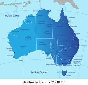 Mapa político de Australia