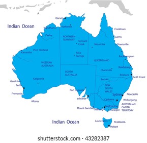 Political map of Australia