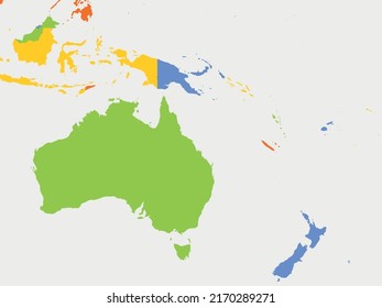 Political Map Of Australia And Pacific Region