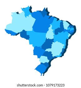 Political Map Brazil Regions Their Capitals Stock Vector (Royalty Free ...