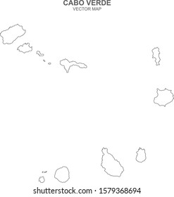 political map of Cabo Verde isolated on transparent background
