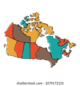 Political map of Canada