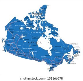 Political map of Canada