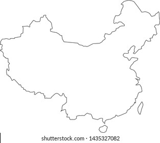 Political map of China in Asia