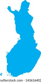 political map of country of Finland