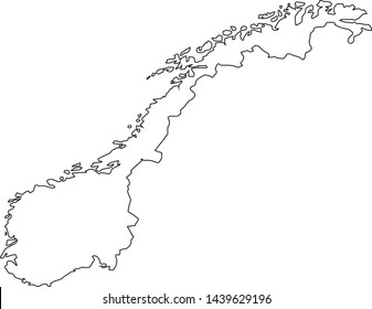 political map of country of Norway