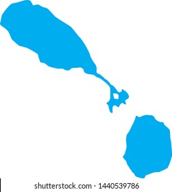 political map of country of Saint Kitts and Nevis