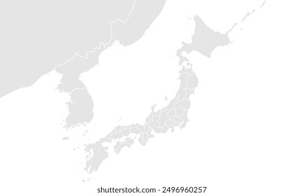 Political Map of East Asia Grayscale,isolated on white background for website layouts,background,education, precise,customizable,Travel worldwide,map silhouette backdrop,earth geography, political.