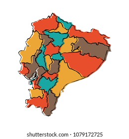 Political map of Ecuador