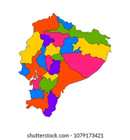 Political map of Ecuador