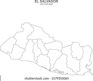 political map of El Salvador on white background
