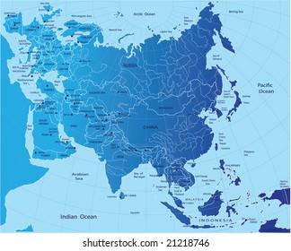 Political map of Eurasia