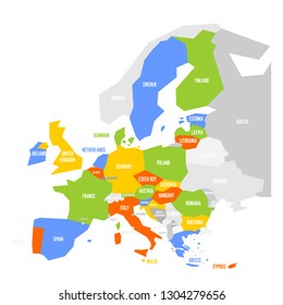 Political Map Europe Highlighted 28 European: Vector De Stock (libre De ...