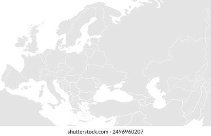 Political Map of Europe isolated on white background. for website layouts, background, education, precise, customizable, Travel worldwide, map silhouette backdrop, earth geography, political, reports.