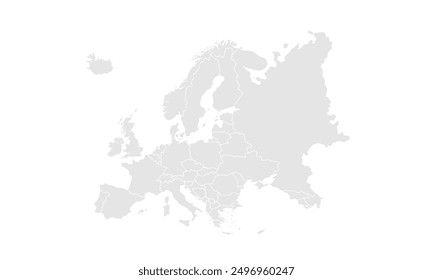 Political Map of Europe isolated on white background. for website layouts, background, education, precise, customizable, Travel worldwide, map silhouette backdrop, earth geography, political, reports.
