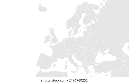 Political Map of Europe isolated on white background. for website layouts, background, education, precise, customizable, Travel worldwide, map silhouette backdrop, earth geography, political, reports.