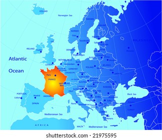 Political map of France