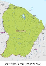 Political map of French Guiana