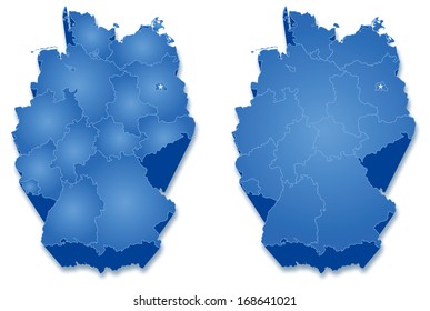 Political map of Germany with all states