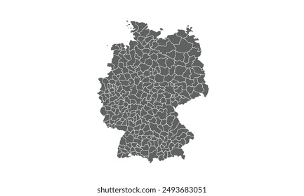 Political Map of Germany isolated on white background. for website layouts, background, education, precise, customizable, Travel worldwide, map silhouette backdrop, earth geography, political,reports.