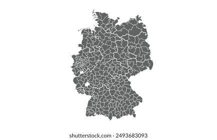 Political Map of Germany isolated on white background. for website layouts, background, education, precise, customizable, Travel worldwide, map silhouette backdrop, earth geography, political,reports.