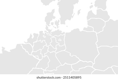 The political map of Germany.Grayscale,isolated on white background