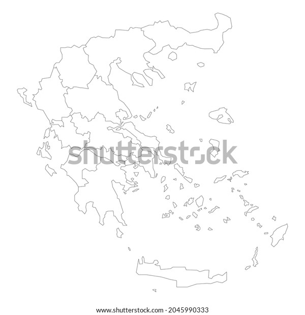 Political Map Greece Administrative Divisions Decentralized Stock 