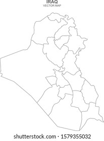 political map of Iraq on white background