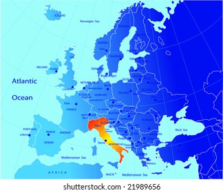 Political map of Italy