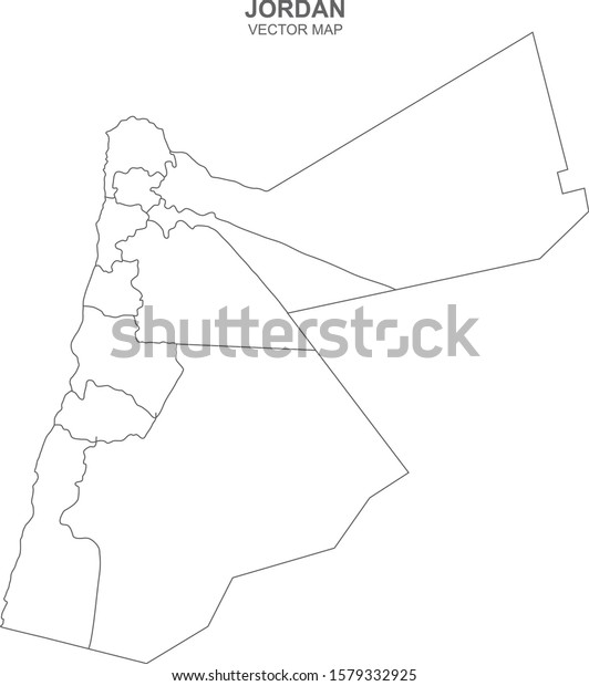 Political Map Jordan Isolated On White Stock Vector (Royalty Free ...