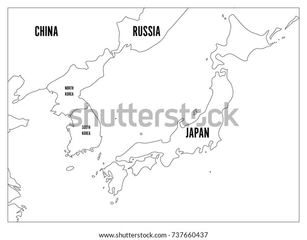 outline map of japan and korea Political Map Korean Japanese Region South Stock Vector Royalty outline map of japan and korea