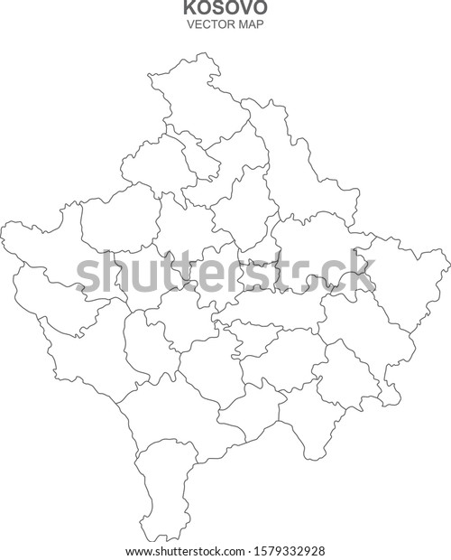 Political Map Kosovo Isolated On Transparent Stock Vector (Royalty Free ...