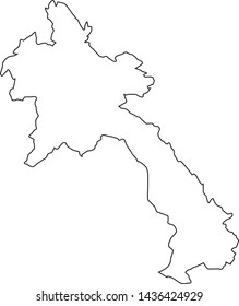 political map of Laos country