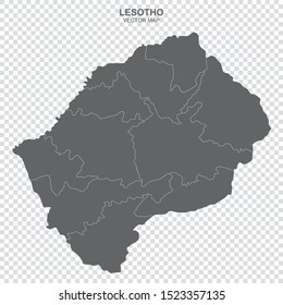 political map of Lesotho isolated on transparent background