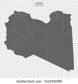 political map of Libya isolated on transparent background