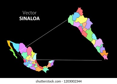 Political Map of Mexico. Colors