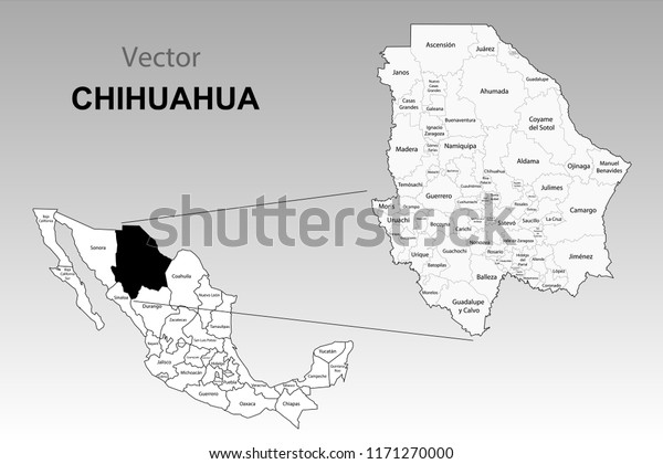 Political Map Mexico Names Stock Vector (Royalty Free) 1171270000 ...