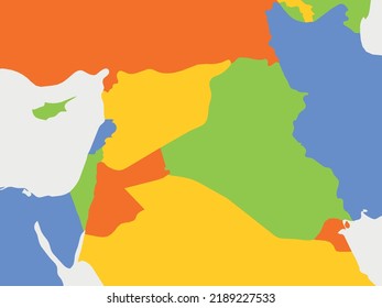 Political map of Middle East