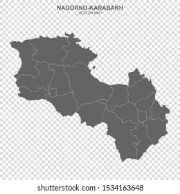 political map of Nagorno-Karabakh isolated on transparent background