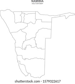 political map of Namibia isolated on white background
