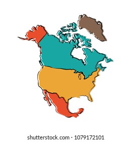 Political Map North America Stock Vector (Royalty Free) 1079172101 ...