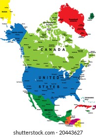 Political map of North America