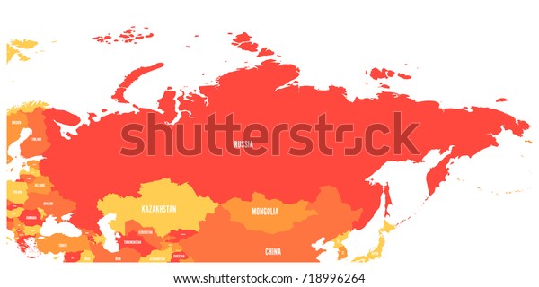 Political Map Russia Surrounding European Asian Stock Vector