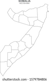 political map of Somalia isolated on white background