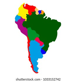 Political map of South America