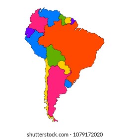 Political map of South America