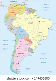 political map of south america