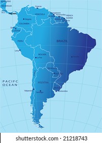 Political map of South America