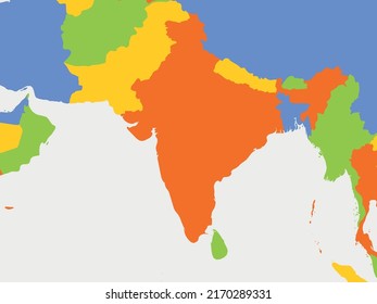 Political Map Southern Asia Stock Vector (Royalty Free) 2170289331 ...